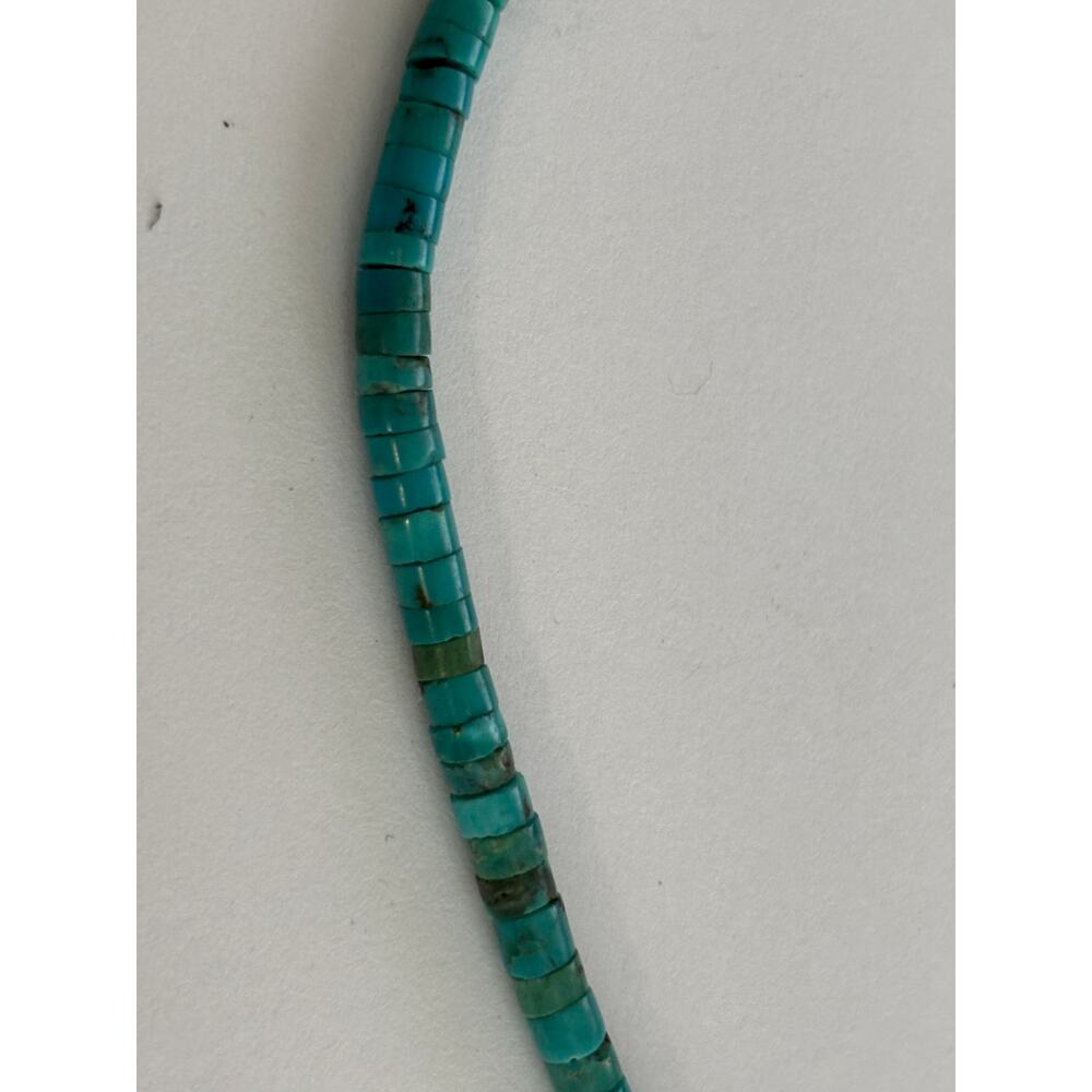 Turquoise Beads Anklet Sterling Silver Clasp - Picture 3 of 3